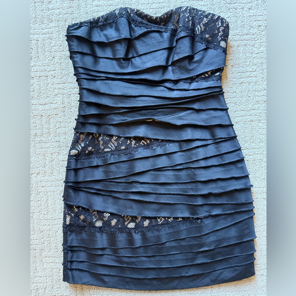 (SOLD) bebe Satin & Lace Mini Dress (XS)